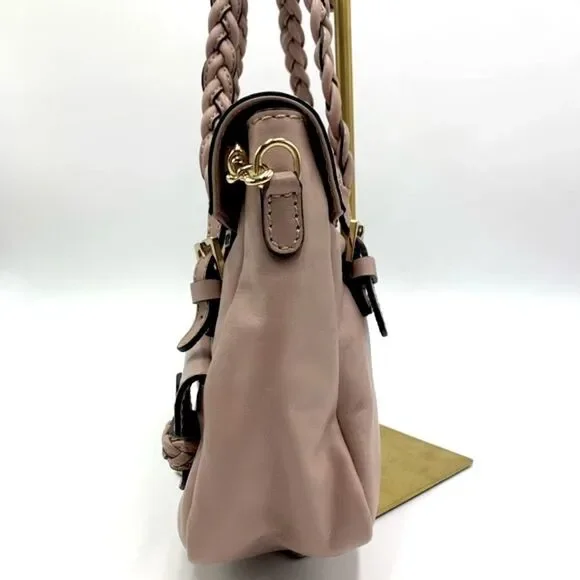 Auth Valentino Gavarini Histoire Satchel Preloved Pristine Pale Pink Beige - Picture 4 of 16